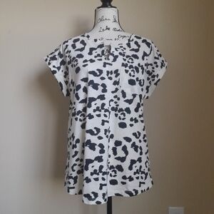 Part Two Copenhagen top animal print short sleeve womens XL